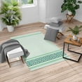 thumbnail image 1 of Abstract Turkish Area Rug, Simplistic Classic Greek Inspired Pattern in Monochrome Design, Soft Carpet for Living Room Decor with Distressed Look, 4' X 5.7', Pale Blue Teal Green, by Ambesonne, 1 of 4