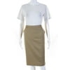 Escada Womens Cotton Mid Rise Knee Length Pencil Skirt Beige Size 40