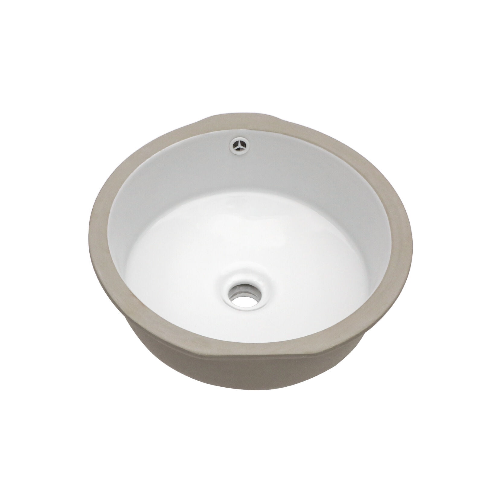 Vanity With Sink, 15.75"x15.75" White Ceramic Round Undermount Bathroom Sink with Overflow, White Bathroom Vanity,Ceramic Single Sink Vanity, Bath & Faucets Bathroom Vanities