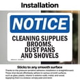 thumbnail image 3 of (2 Pack) Cleaning Supplies Brooms Dust Pans And Shovels OSHA Notice Sign, 3 of 7
