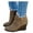 Brown, variant on Ankle Booties Women Low Wedges Heel Suede Leather Walking Boots Comfy High Top Dress Boots