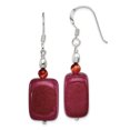 thumbnail image 1 of 925 Sterling Silver Carnelian Red Jade Drop Dangle Earrings Pearl Natural Stone Shell, 1 of 6