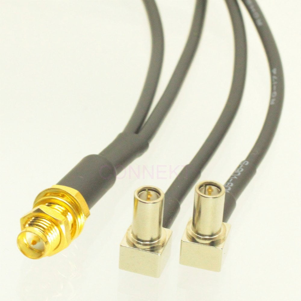 RPSMA female to Y 2x MS147 male Splitter Combiner cable pigtail RG174