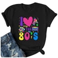 thumbnail image 4 of Trendfront Womens Retro 80s Graphic Tee I Love The 1980s Crewneck Short Sleeve T Shirt Neon Party Casual Summer Tops, 4 of 4