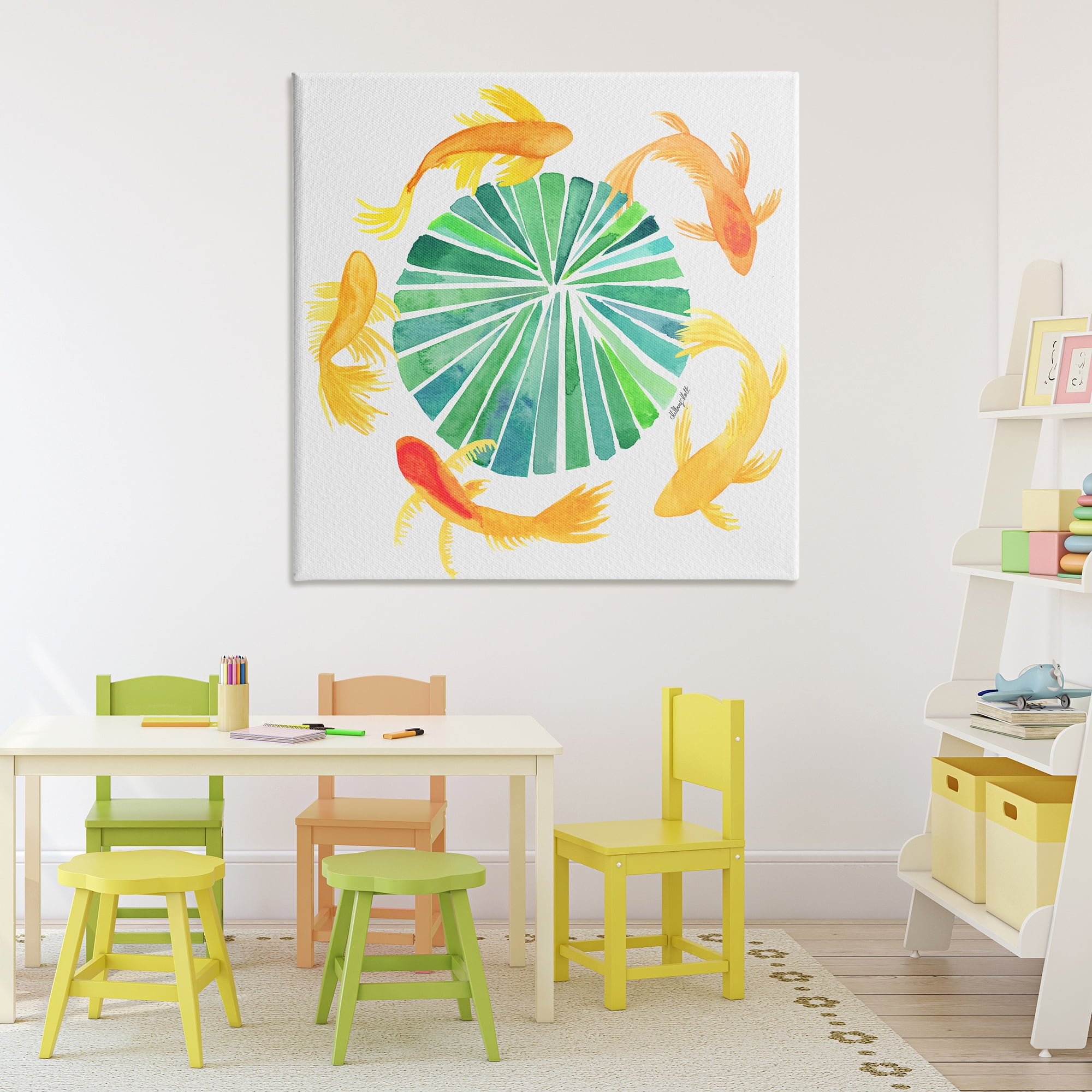 Stupell Industries Lotus Garden Orbital Fish Canvas Wall Art, design by Hillary Holt