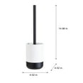thumbnail image 4 of Bath Bliss Monochrome Toilet Brush in White & Black, 4 of 5