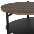 thumbnail image 2 of 2 Tier Accent Table with Round Metal Top, Brown - Saltoro Sherpi, 2 of 5