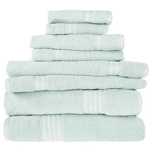 Bedford Home Rio 8-Piece Egyptian Cotton Towel Set, Seafoam
