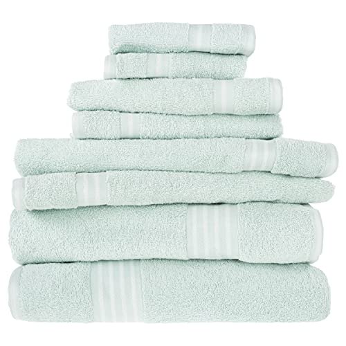 Bedford Home Rio 8-Piece Egyptian Cotton Towel Set, Seafoam