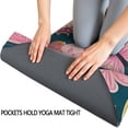 thumbnail image 3 of Pink Butterfly Rose Daisy Green Pattern Hot Yoga Mat Towel Non Slip for Hot Yoga - Quick-Drying Yoga Mat Cover with 4 Corner Pockets with Travel Bag - Hot Yoga Towel Non Slip 74"x26", 3 of 6