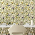 thumbnail image 2 of Ambesonne, Nature Themed Peel & Stick Wallpaper for Home, Spring Butterfly Bees, 13"x36", Cream Mustard Blue Violet, 2 of 5