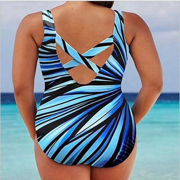 Plus Size One Piece Swimsuits , Swimwear Tummy Control Bathing Suits 2XL