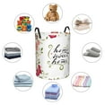thumbnail image 6 of Fotbe Laundry Hamper With Durable Leather Laundry Basket Home Sweet Home Floral Thickened Waterproof Round Collapsible Laundry Hamper, Dirty Clothes Laundry Basket, 6 of 8