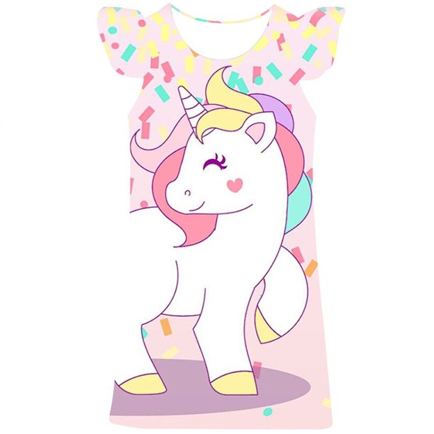 Vestidos de princesa de unicornio de 1 a 10 años, disfraces de fiesta de verano, vestido infantil para niñas, vestido de cumpleaños para niños, vestido de juego de rol, falda 12M Gao Jinjia LED