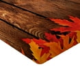 thumbnail image 2 of Ambesonne Fall Fitted Sheet, Leaves on the Wooden Board, Twin XL Size, Brown Orange, 2 of 3