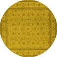 thumbnail image 1 of Ahgly Company Indoor Round Oriental Yellow Traditional Area Rugs, 3' Round, 1 of 4