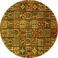 thumbnail image 1 of Ahgly Company Machine Washable Indoor Round Persian Yellow Traditional Area Rugs, 7' Round, 1 of 4