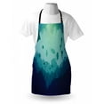 thumbnail image 4 of Deep Sea Apron, Jellyfish Corals and Other Mammals Deep in the Ocean, Unisex Kitchen Bib with Adjustable Neck for Cooking Gardening, Adult Size, Blue Almond Green, by Ambesonne, 4 of 4