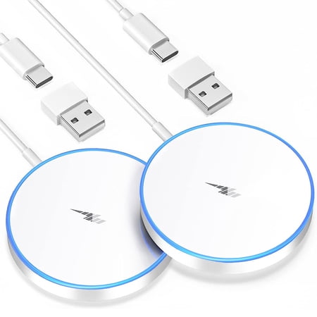 LujingZ 2 - Pack 15W Fast Magnetic Wireless Charger - for iPhone & AirPods - 5ft Dual - Port Cable