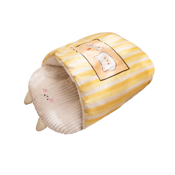 Yhmxh Winter Warming Cat Sleeping Bag, Soft Plush Sleeping Bag for Indoor Cats,Cozy Pet Nest for Cats and Dogs, Portable Calming Pet Nests,Cat Cave Bed Self Warming Bed, Pet Hideway
