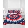 thumbnail image 2 of Quilt King Size Bedding Set, Blue Red Tie-dye Reversible Summer Quilt 3 Pieces, Independence Day Stars Abstract Lightweight Bedspreads Coverlets with 2 Pillow Shams for All Seasons, 2 of 5