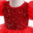 thumbnail image 3 of Girls Princess Dress Kids Ruffles Lace Sequence Wedding Gown Birthday Party Costumes, 3 of 6