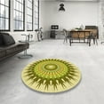 thumbnail image 4 of Ahgly Company Machine Washable Indoor Square Transitional Dark Yellow Green Area Rugs, 8' Square, 4 of 7