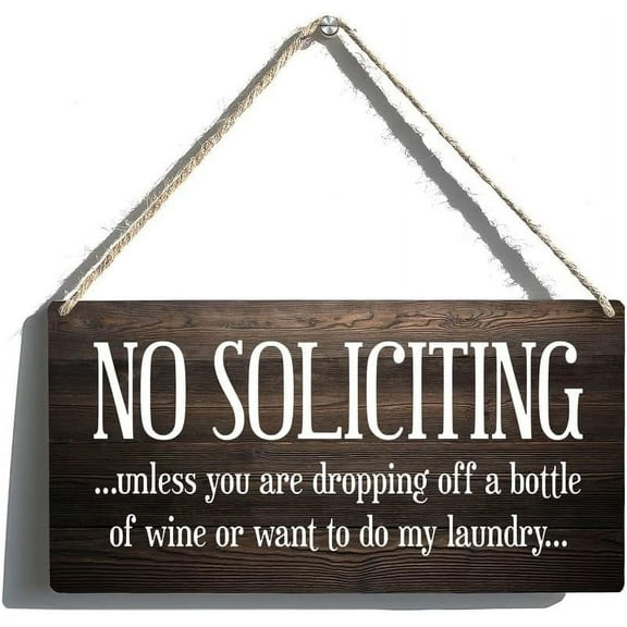 Wood Sign 5x10 Inch Wooden Sign Room Decorations Funny Decor No Soliciting Unless You Are Dropping Off Welcome Sign Front Door Decoration Wood Wall Hanging Outdoor Sign Farmhouse Porch Decor Sign