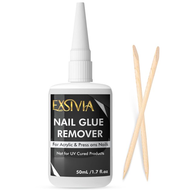 EXSIVIA Removedor de pegamento de uñas para uñas prensadas, uñas acrílicas y pegamento en uñas, suero desbonder suave e inodoro sin acetona de 50 ml
