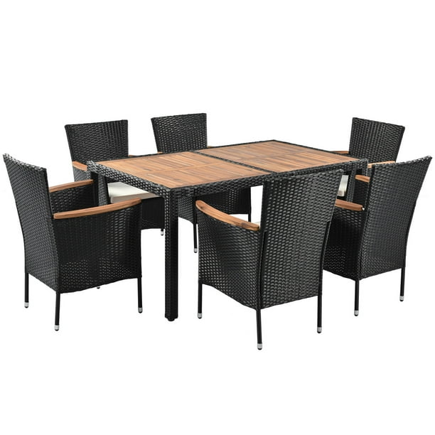 Patio Dining Set Seats 6, 7 Piece Outdoor Patio Furniture Set with