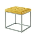 thumbnail image 3 of Inspired Home Simpson Pouf Cube en Similicuir Cuir PU Capitonné Cadre en Métal Moderne, 3 of 7