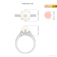 thumbnail image 5 of ANGARA Vintage Style Freshwater Cultured Pearl Ring in 14K White Gold for Women | June Birthstone, Birthday, Anniversary, Jewelry Gift for Women | Pearl Ring, 5 of 9