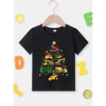 thumbnail image 2 of Christmas Truck Print Short Sleeve Crew Neck T-Shirt for Boys, Casual Comfy Summer Tops, 2 of 6