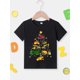 thumbnail image 2 of Christmas Truck Print Short Sleeve Crew Neck T-Shirt for Boys, Casual Comfy Summer Tops, 2 of 6