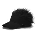 thumbnail image 2 of Clossjun Men's Novelty Hair Hat Funny Sun Visor with Wig Spiked Hair Adjustable Sun Visor Baseball Golf Cap, 2 of 4