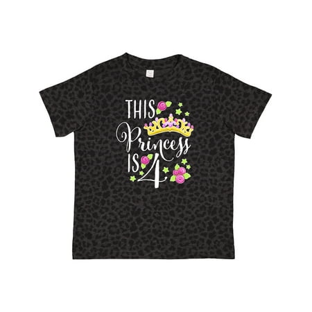 

Inktastic This Princess is Four- 4th Birthday Gift Toddler Toddler Girl T-Shirt