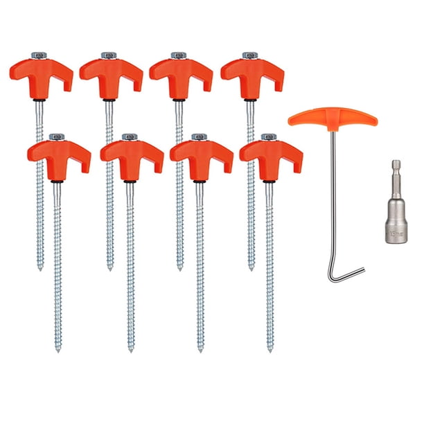 Camping Stakes Tent Pegs 8pcs Duty Pesado 8 Pulgadas para Tarp Tope Acampar Al Aire Libre
