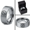 thumbnail image 4 of Tungsten Horoscope Sagitarius Band Ring 8mm Men Women Comfort Fit Gray Flat Cut Brushed Polished, 4 of 4