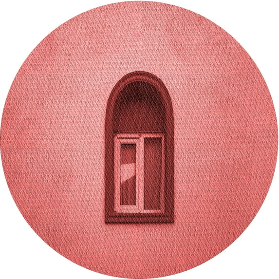 Ahgly Company Machine Washable Indoor Round Transitional Ruby Red Area Rugs, 5' Round