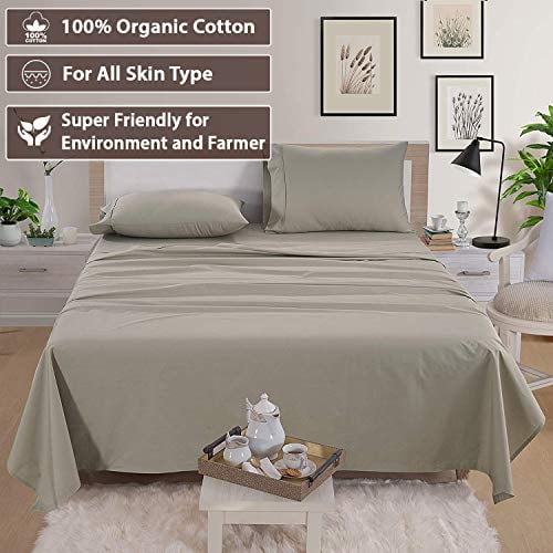 Sustainable Percale Weave 100% Organic Cotton Twin XL Fitted Sheet Lilac 300 Thread Count GOTS Certified Cool Crisp Breathable| Luxury Finish Fits Upto 15 Deep Pocket Mattress 1 Piece