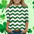 thumbnail image 1 of Blusas y camisas de manga larga y cuello redondo para niños con estampado del Día de San Patricio, manga 3/4/cuello redondo tres cuartos, parte inferior y superior para niños, parte superior de poliés, 1 of 5