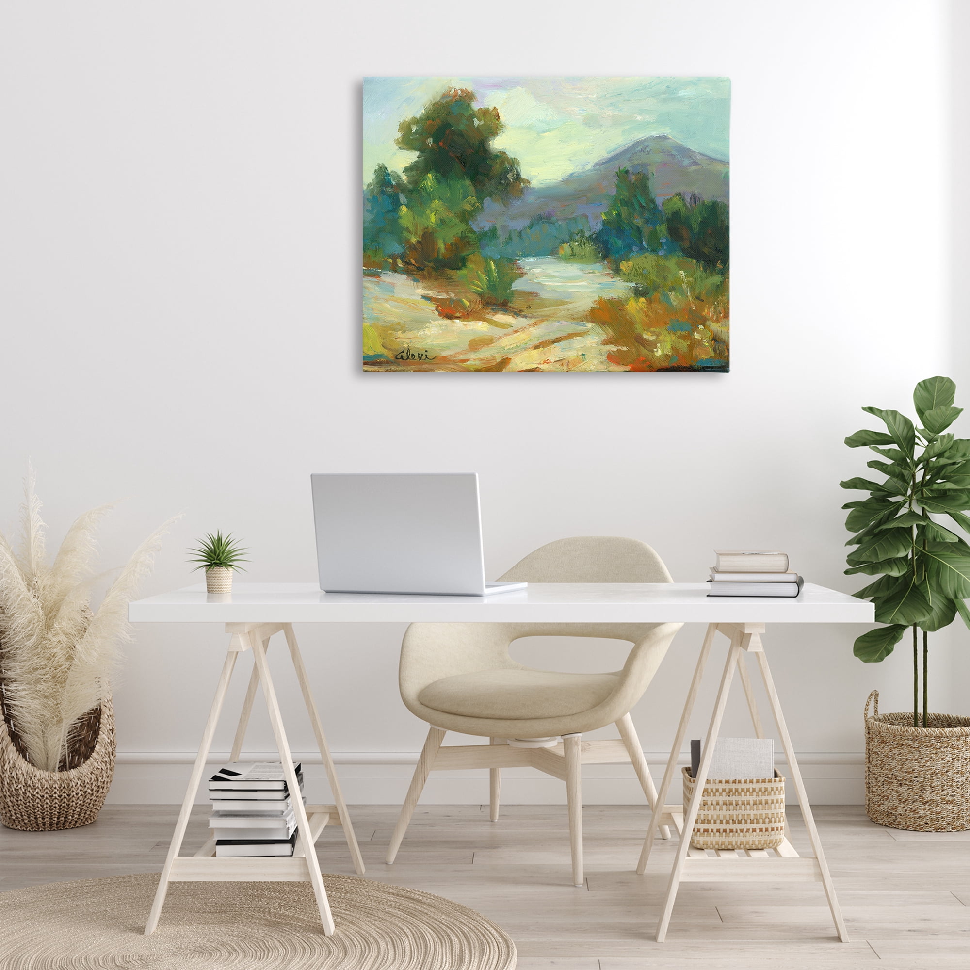 Stupell Industries Fall Time Mountain View Landscape & Nature Painting Wrapped Canvas Art Print Wall Art, 40 x 30