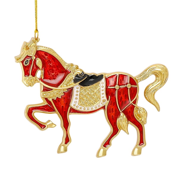 Adornos navideños con forma de caballo Decoración colgante con brillantes en forma de caballo Adorno acrílico para el árbol de Navidad para fiestas de invierno y Navidad Decoración para el hogar