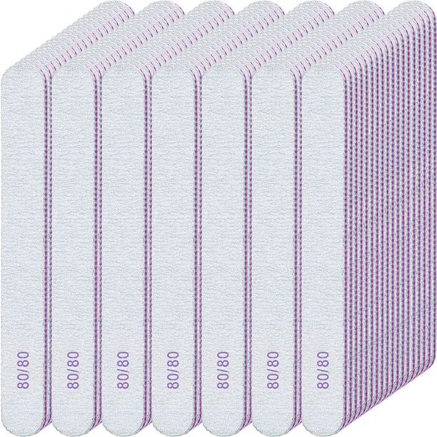 Limas de uñas Jutom, 200 unidades, láminas de lija de doble cara, grano 80/80