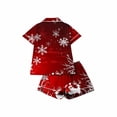 thumbnail image 7 of asdoklhq Women's Pajamas Women Christmas Printed Stand Up Collar Pocket Short Sleeved Top Shorts Home Wear Pajama Set Red XL, 7 of 7