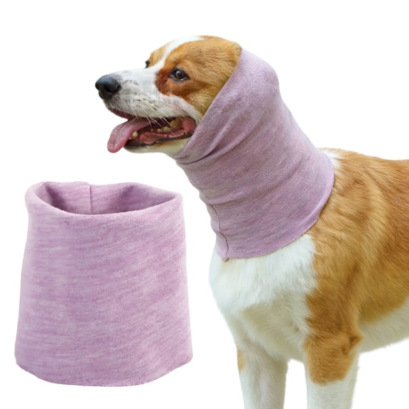 TELOLY Dog Ear Muffs Noise Protection,High Elasticity and Softness No Flap Ear Wraps for Dogs,Dog Ear Headband for Noise Reduction and Stress Relief,Pet Grooming,Keeping Warm,Purple,S