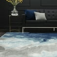 Contemporary 8x10 Area Rug (7'11'' x 10'3'') Abstract Blue, Cream