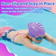 thumbnail image 6 of Vvinca Swim Cap Kids for Long Hair Braids Curly, 2 Pack Silicone Waterproof Swimming Caps for Toddler Girls Boys Age 3-8 Keep Hair Dry Pool Water Swim Hats, 6 of 8