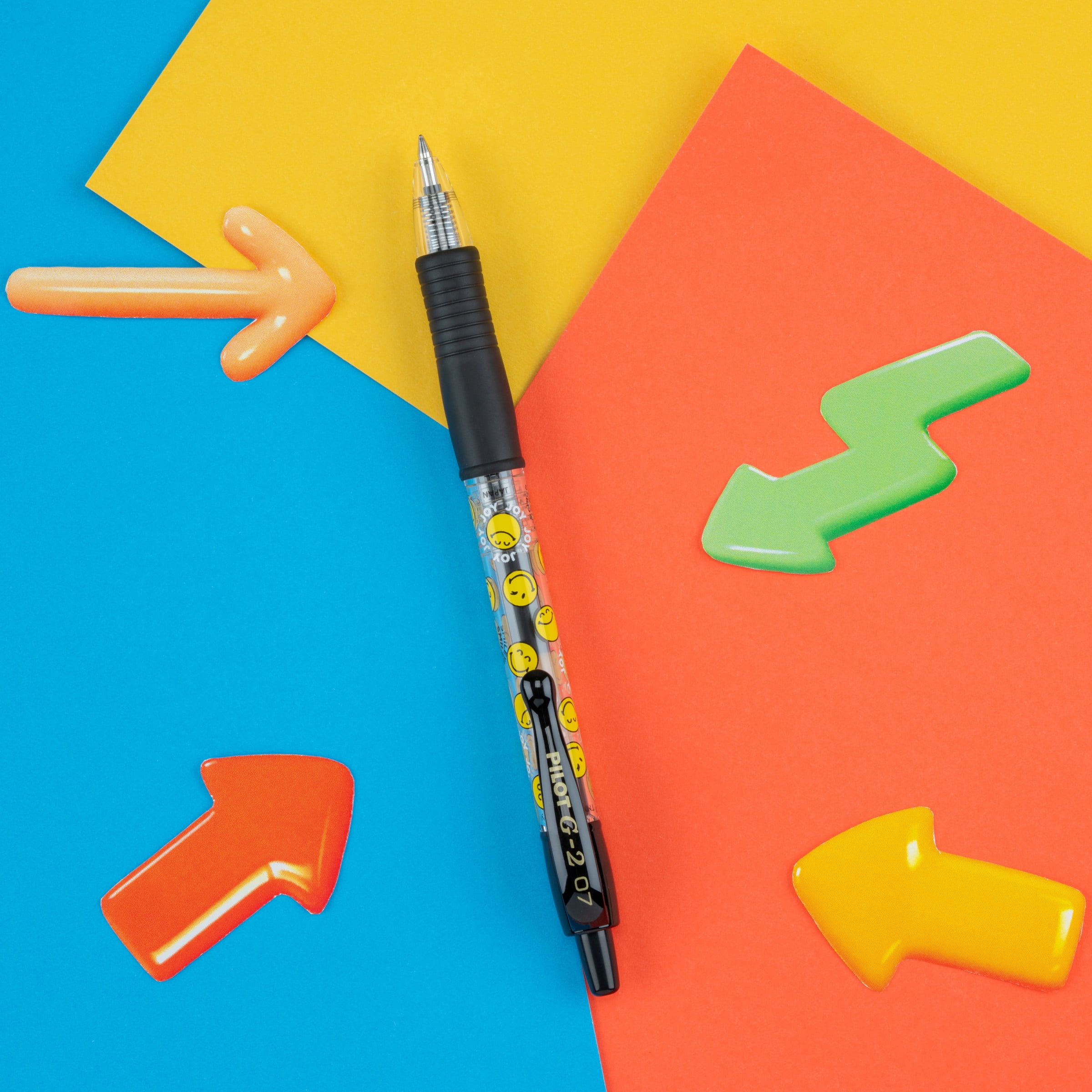 Pilot G2 Premium Gel Roller Pens, G2 SmileyWorld Collection, Fine Point, 0.7 mm, Black Ink, 5 Count