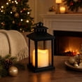 thumbnail image 7 of Christmas Black Plastic Candle Lanterns,Farmhouse Style, Small Vintage Camping Indoor Hanging Lamp,for Christmas Wedding Party (Black), 7 of 7